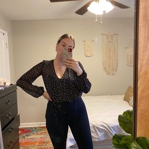 floral wrap bodysuit